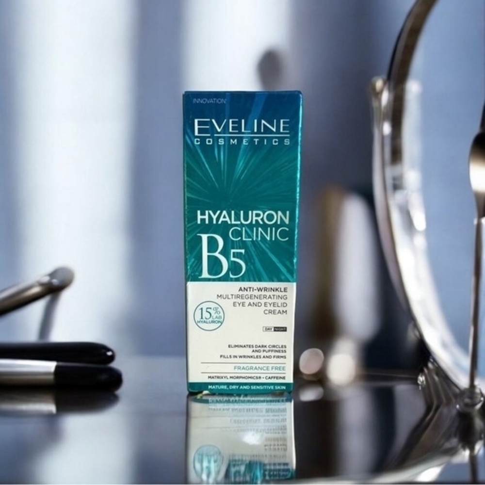 EVELINE Hyaluron Clinic Eye Cream Anti Wrinkle Puffiness Dark Circles NIB